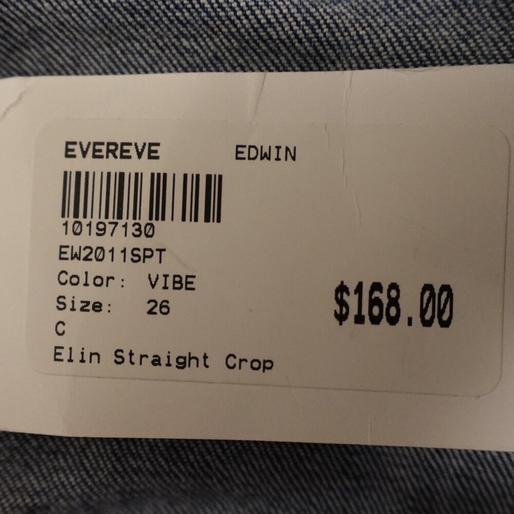 Edwin jeans Elin crop straight women's 26 blue denim NWT - Picture 13 of 13